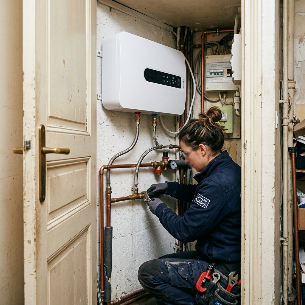 Installation chauffe-eau Paris placard