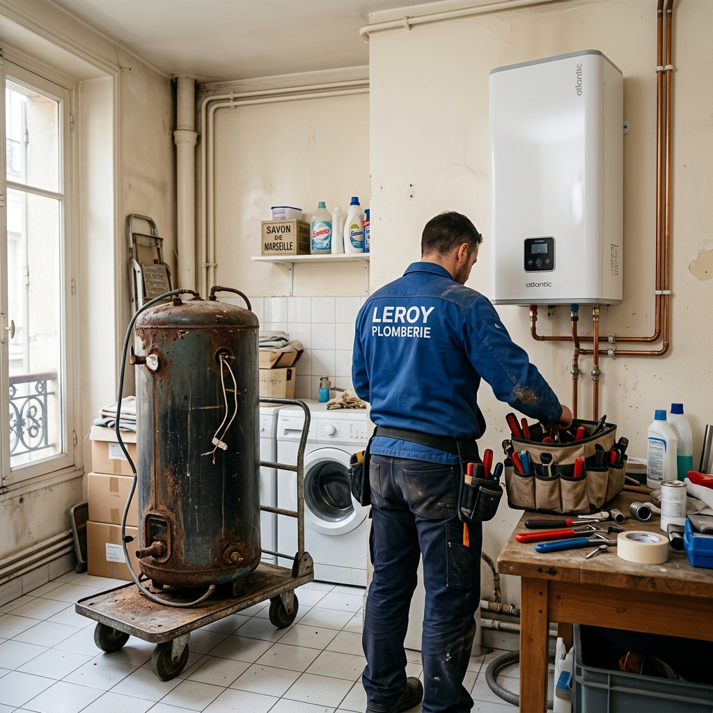 Remplacement chauffe-eau Paris ancien et nouveau modèle